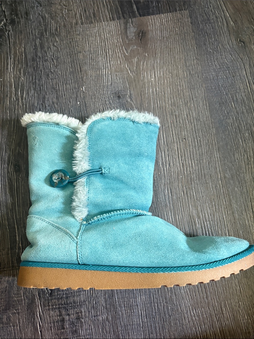 Xhilaration Aqua Suede Mid-Calf Faux Fur Boot